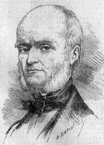 Porträt von Frédéric Millet (1796-1859), französischer Miniaturist. Gravur in „Le Monde Illustré“ Nr. 133 vom 29. Oktober.