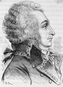 Porträt von General Alexandre Vicomte de Beauharnais (1760-1794), beschuldigt, Mainz 1793 schlecht verteidigt zu haben, wurde er guillotiniert - in „L
