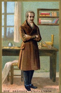 Porträt von George Stephenson (1781-1848). Chromolithografie des späten 19. Jahrhunderts