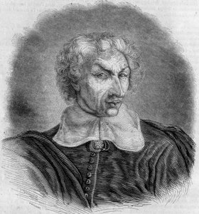 Porträt von Gui (Guy) Patin (1601-1672), französischer Arzt und Schriftsteller. Gravur von Bocour in „Le Magasin picturesque“