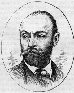 Porträt von Gustave Rodolphe Clarence Boulanger (1824-1888), französischer Maler. Gravur in „Le Monde Illustré“ Nr. 890 vom 2. Mai 1874 von French School