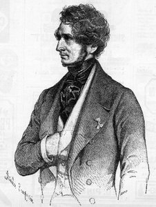 Porträt von Hector Berlioz (1803-1869) um 1847 nach einer Lithographie von Amedee Charpentier