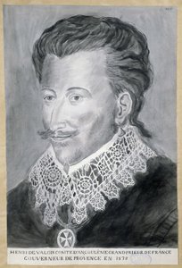 Porträt von Henri de Valois, Graf von Angoulême, Großprior von Frankreich, Gouverneur der Provence im Jahr 1579 von French School