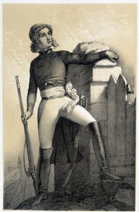Porträt von Henri du Vergier, Graf von La Rochejaquelein (1772-1794) - in „Historische Galerie der Französischen Revolution“ von Albert Maurin