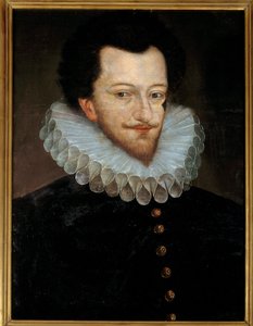 Porträt von Heinrich I. von Lothringen, dritter Herzog von Guise genannt der Narbe (1550-1588) Anonymes Holzgemälde der französischen Schule. 16. Jahrhundert von French School