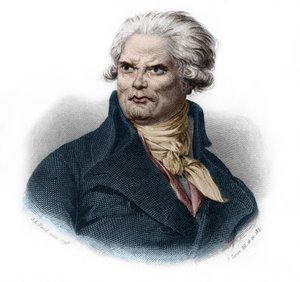 Porträt von Honoré Gabriel Riqueti, Graf von Mirabeau (1749-1791), französischer Politiker und Revolutionär. in „LIBRE DES SPORERS“ von Louis de Cormenin Timon. 1842. Private Sammlung von French School