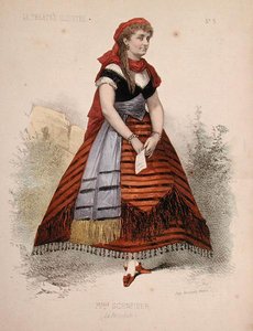 Porträt von Hortense Schneider (1833-1920) in der Rolle der La Perichole in der gleichnamigen Operette von Jacques Offenbach (1819-90), Illustration aus 