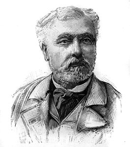 Porträt von Hyacinthe Laurent Théophile Aube (1826-1890), französischer Admiral und Politiker. Gravur in „Le Monde Illustré“, 16. Januar von French School