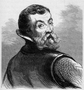 Porträt von Jacques Cartier (1491-1557). Französischer Seefahrer und Entdecker. Gravur in „La Marine et les colonies: commerce“