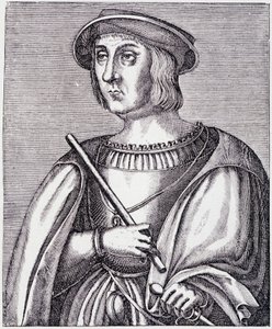 Porträt von Jacques II de Chabannes (La Palice) (1470-1525) Gravur aus „Louis XII et Anne de Bretagne“ von Paul Lacroix, ed. Georges Hurtrel