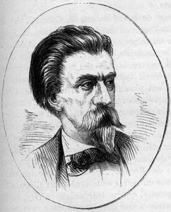 Porträt von Jean Baptiste (Jean-Baptiste) Carpeaux (1827-1875), französischer Bildhauer. Gravur in „Le Monde Illustré“ Nr. 890 vom 2. Mai 1874 von French School