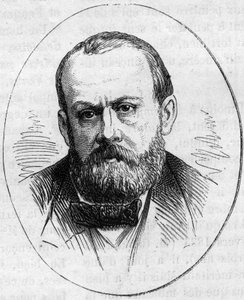 Porträt von Jean Joseph Perraud (1819/1821-1876), französischer Bildhauer. Gravur in „Le Monde Illustré“ Nr. 890 vom 2. Mai 1874. von French School