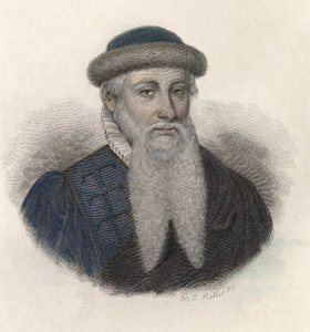 Porträt von Johannes Gensfleisch genannt Gutenberg (1394/99-1468), deutscher Drucker. In „Portraits of Useful Men“