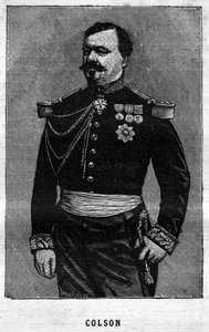 Porträt von Joseph Emile Colson (1821-1870), französischer General. Gravur in „Les Illustrations De L
