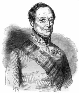 Porträt von Joseph Wenzel Radetzky von Radetz, österreichischer Marschall. Gravur in „Histoire des papes-kings-queens-et-empereurs a travers les centuries“ von Maurice Lachatre von French School