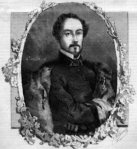 Porträt von Juan Prim y Prats, Graf von Reuss (1814-1870), spanischer General und Politiker. Gravur in „Le Monde Illustré“ Nr. 151 vom 3. Mai 1860 von French School