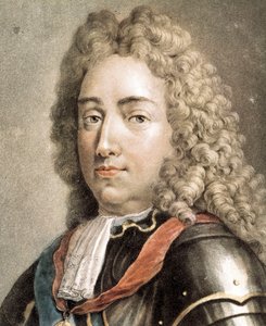 Porträt von Louis-Joseph von Bourbon, Herzog von Vendome, Farbgravur