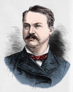 Porträt von Louis Honoré Fréchette (1839-1908), kanadischer Dichter und Dramatiker. Gravur von Charles Georges in „Le Monde Illustré“ Nr. 1328 vom 9. September 1882.