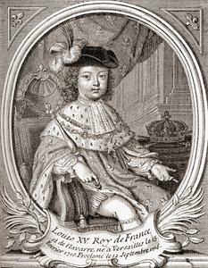 Porträt von Ludwig XV. als Kind, 1710-1774. Bourbonen-Monarch, der als König von Frankreich und Navarra regierte. Aus 