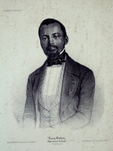 Porträt von Louisy Mathieu (1817-1874), ehemaliger Sklave und Abgeordneter von Guadeloupe. Gravur des 19. Jahrhunderts von French School
