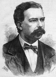 Porträt von Manuel Pardo (1834-1878), Präsident von Peru von 1872 bis 1876. Gravur in „Le Monde Illustré“ Nr. 1132 vom 7. Dezember 1878.