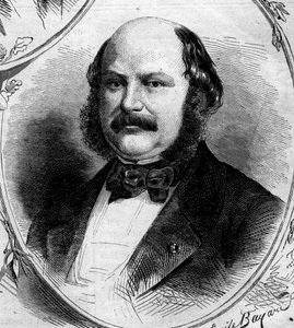 Porträt von Maximilian Jules Marcus Koenigswarter (1817-1878), französischer Bankier und Politiker. Gravur in „Le Monde Illustré“ Nr. 262 vom 19. April 1862.