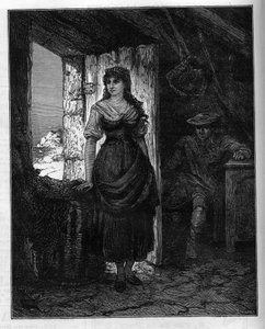 Porträt von Mercedes, Figur aus dem Roman „Der Graf von Monte Cristo“ von Alexandre Dumas (1802-1870). Gravur in „Le Monde Illustré“, 30. Januar von French School