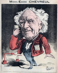 Porträt von Michel Eugene Chevreul (1786-1889), französischer Chemiker - Karikatur von Bridet in „Les Hommes d