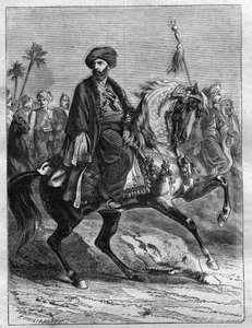 Porträt von Mourad Bey (1750-1801), Mamlukenführer - Gravur von 1865 in „Histoire du Consulat et de l