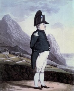 Porträt von Napoleon I. (1769-1821) auf der Insel Sainte Helene im Mai 1815 (Gravur des 19. Jahrhunderts) Ile d