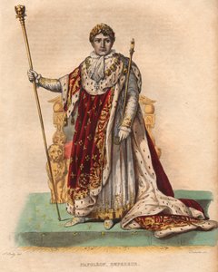 Porträt von Napoleon I. (Napoleon Bonaparte) (1769-1821), Kaiser der Franzosen, in kaiserlichen Gewändern