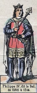 Porträt von Philipp IV. von Frankreich, genannt Philipp der Schöne (1268-1314) (Dynastie der Kapetinger). Illustration Ende des 19. Jahrhunderts von French School