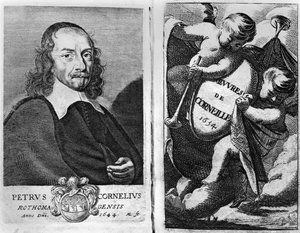 Porträt von Pierre Corneille (1606-84), 1644, Frontispiz für eine Ausgabe von Oeuvres de Corneille, veröffentlicht 1634 von French School