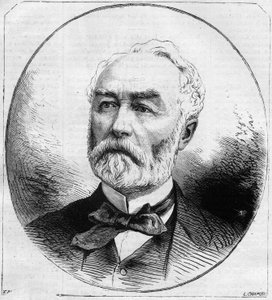 Porträt von Pierre Frederic Dorian (1814-1873), französischer Politiker, Minister für öffentliche Arbeiten unter der Dritten Republik 1870. Gravur in „Le Monde Illustré“ Nr. 707 vom 29. Oktober