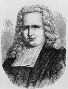 Porträt von Pieter (Petrus, Pierre) van Musschenbroek (1692 - 1761), niederländischer Physiker, Erfinder des ersten elektrischen Kondensators (Leidenflasche) im Jahr 1745 - im „Album der Wissenschaft; berühmte Wissenschaftler; Große Entdeckungen“ 1896.