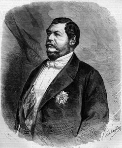 Porträt von Prinz Lucien Murat (Napoleon Lucien Charles) (1803-1878), Sohn von Joachim Murat. Gravur in „Le Monde Illustré“ Nr. 208 vom 6. April 1861 von French School
