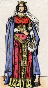 Porträt von Königin Nantilde (ca. 610-642). von French School