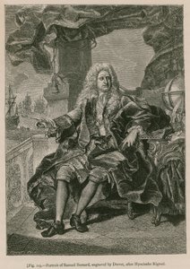 Porträt von Samuel Bernard, graviert von Drevet, nach Hyacinthe Rigaud von French School