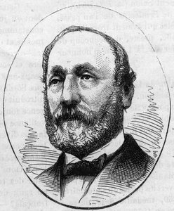 Porträt von Theodore Ballu (1817-1885), französischer Architekt. Gravur in "Le Monde Illustré" Nr. 890 vom 2. Mai 1874