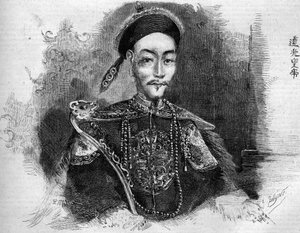 Porträt von Toa Kwang (Toa-Kwang oder Daoguang) (1782-1850), Kaiser von China der Qing-Dynastie. Gravur in „Le Monde Illustré“ Nr. 136 vom 19. November 1859 von French School