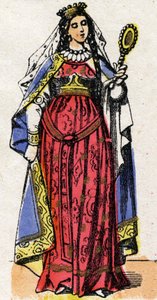 Porträt von Ultrogothe, Königin von Frankreich und Ehefrau von Childebert I. von French School