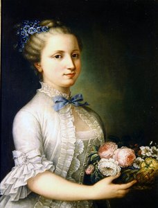 Porträt einer Dame mit Blumen