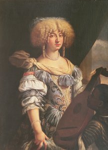 Porträt einer Frau mit einem maurischen Pagen von French School