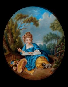 Porträt eines lesenden Mädchens. Französische Schule des 18. Jahrhunderts von French School