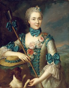 Porträt einer Dame, angeblich Madame Louise Suzanne Edmee Martel als Schäferin von French School