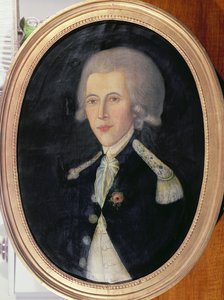 Porträt eines unbekannten Leutnants in Santo Domingo, späte 18. Jahrhundert von French School