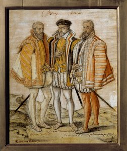 Porträt der drei Brüder Coligny (Odet (1517-1571), Gaspard (1519-1572) und Francois)