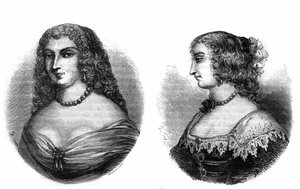 Porträts von „Mademoiselle de la Fayette (Louise de La Fayette 1618-1665) und Mademoiselle de Hautefort (Marie de Hautefort) von French School