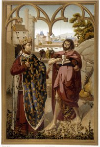 Porträts von Saint Louis und Saint John the Baptist - Reproduktion nach Fragment eines Altars von Van Eyck von French School