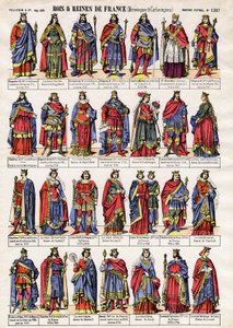 Porträts der Könige und Königinnen von Frankreich der Merowinger- und Karolinger-Dynastie von French School